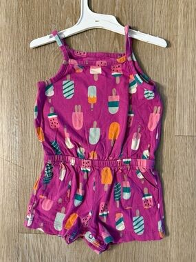 Wonder Nation Girl's Size 12 Months Purple Casual Romper With Popsicle Pattern